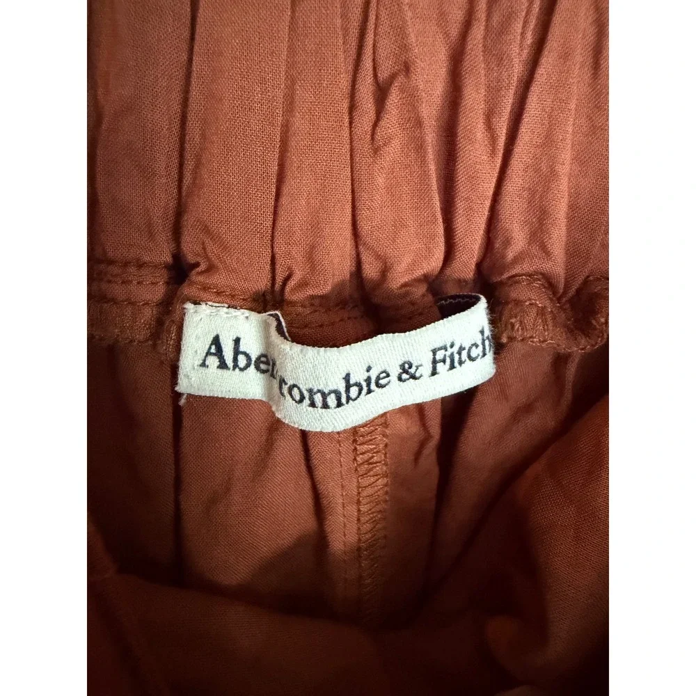 Abercrombie & Fitch Cotton Gauze Polka Dot Maxi Dress Brown Fall Boho Size Small
